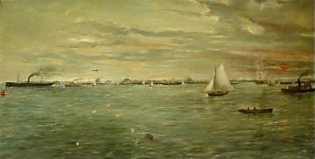  The Harbor at Galveston, was painted for the Texas exhibit at the